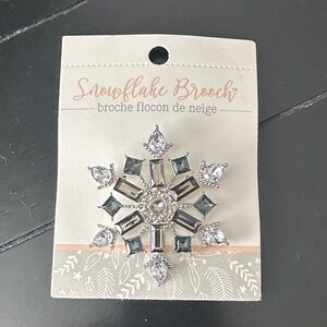 Silver and Black Snowflake Brooch GiftCraft.